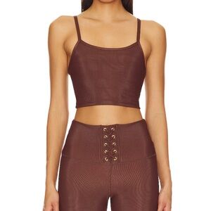 Strut This X Chantelle Paige-Mulligan The Melrose Bra Top in Chocolate Rib